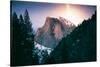 Moon Rising Behind Half Dome, Yosemite National Park, Hiking Outdoors-Vincent James-Stretched Canvas