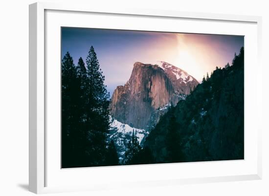 Moon Rising Behind Half Dome, Yosemite National Park, Hiking Outdoors-Vincent James-Framed Photographic Print