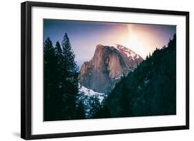 Moon Rising Behind Half Dome, Yosemite National Park, Hiking Outdoors-Vincent James-Framed Photographic Print