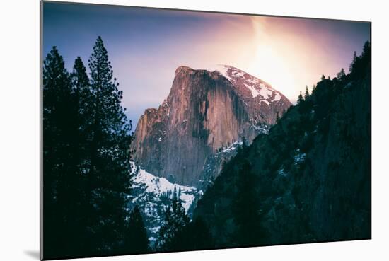 Moon Rising Behind Half Dome, Yosemite National Park, Hiking Outdoors-Vincent James-Mounted Photographic Print