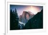 Moon Rising Behind Half Dome, Yosemite National Park, Hiking Outdoors-Vincent James-Framed Photographic Print