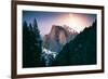 Moon Rising Behind Half Dome, Yosemite National Park, Hiking Outdoors-Vincent James-Framed Photographic Print