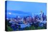 Moon Rising Near Seattle Skyline Viewed from Kerry Park, Washington-Stuart Westmorland-Stretched Canvas
