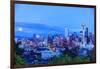 Moon Rising Near Seattle Skyline Viewed from Kerry Park, Washington-Stuart Westmorland-Framed Photographic Print