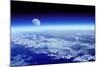 Moon Rising Over Earth's Horizon-Detlev Van Ravenswaay-Mounted Premium Photographic Print