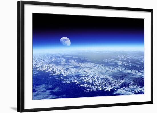 Moon Rising Over Earth's Horizon-Detlev Van Ravenswaay-Framed Premium Photographic Print