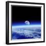 Moon Rising Over Earth's Horizon-Detlev Van Ravenswaay-Framed Premium Photographic Print