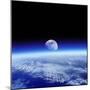 Moon Rising Over Earth's Horizon-Detlev Van Ravenswaay-Mounted Premium Photographic Print