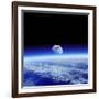 Moon Rising Over Earth's Horizon-Detlev Van Ravenswaay-Framed Photographic Print