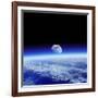 Moon Rising Over Earth's Horizon-Detlev Van Ravenswaay-Framed Photographic Print