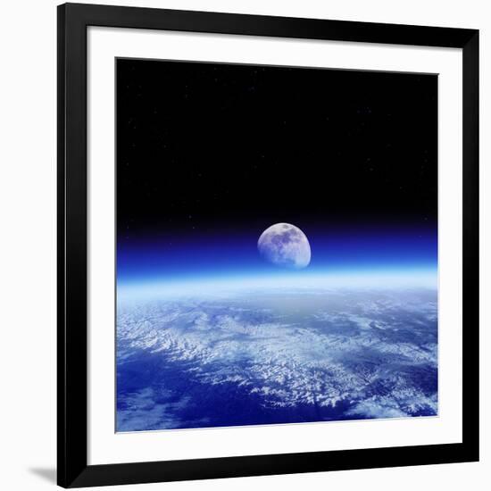 Moon Rising Over Earth's Horizon-Detlev Van Ravenswaay-Framed Photographic Print