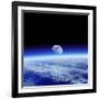 Moon Rising Over Earth's Horizon-Detlev Van Ravenswaay-Framed Photographic Print