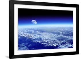 Moon Rising Over Earth's Horizon-Detlev Van Ravenswaay-Framed Photographic Print