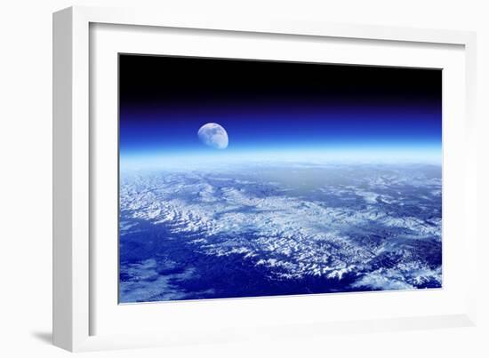 Moon Rising Over Earth's Horizon-Detlev Van Ravenswaay-Framed Photographic Print