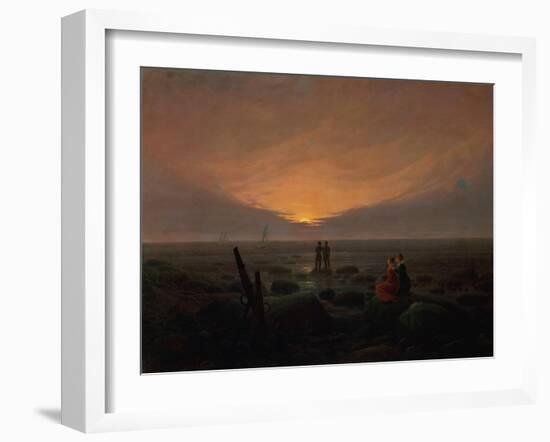 Moon Rising over the Sea, 1821-Caspar David Friedrich-Framed Giclee Print