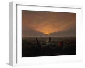 Moon Rising over the Sea, 1821-Caspar David Friedrich-Framed Giclee Print