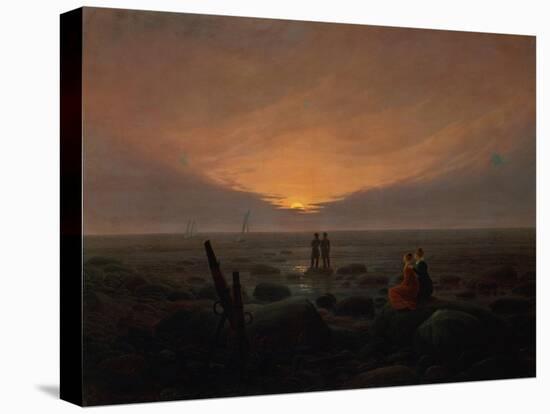 Moon Rising over the Sea, 1821-Caspar David Friedrich-Stretched Canvas