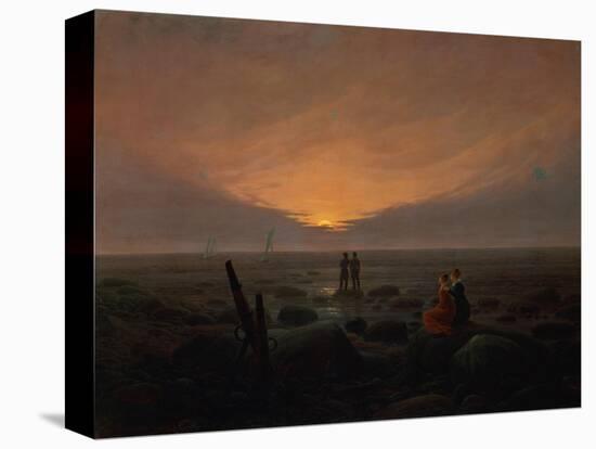 Moon Rising over the Sea, 1821-Caspar David Friedrich-Stretched Canvas