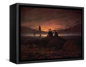 Moon Rising over the Sea, 1822-Caspar David Friedrich-Framed Stretched Canvas