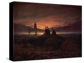 Moon Rising over the Sea, 1822-Caspar David Friedrich-Stretched Canvas