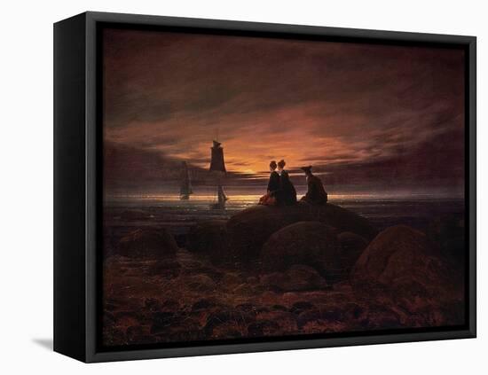 Moon Rising over the Sea, 1822-Caspar David Friedrich-Framed Stretched Canvas