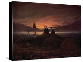 Moon Rising over the Sea, 1822-Caspar David Friedrich-Stretched Canvas