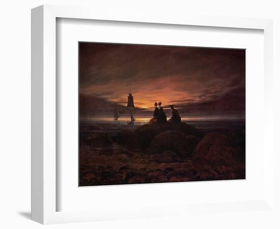 Moon Rising over the Sea, 1822-Caspar David Friedrich-Framed Giclee Print