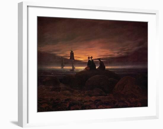 Moon Rising over the Sea, 1822-Caspar David Friedrich-Framed Giclee Print