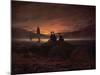 Moon Rising over the Sea, 1822-Caspar David Friedrich-Mounted Giclee Print