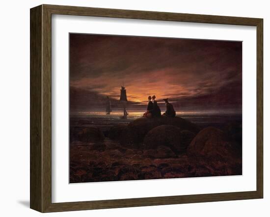 Moon Rising over the Sea, 1822-Caspar David Friedrich-Framed Giclee Print