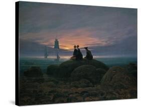 Moon Rising over the Sea (See also Image Number 479), 1822-Caspar David Friedrich-Stretched Canvas