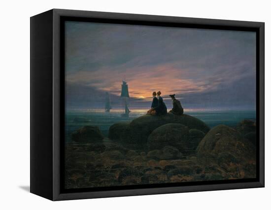 Moon Rising over the Sea (See also Image Number 479), 1822-Caspar David Friedrich-Framed Stretched Canvas