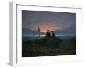 Moon Rising over the Sea (See also Image Number 479), 1822-Caspar David Friedrich-Framed Giclee Print