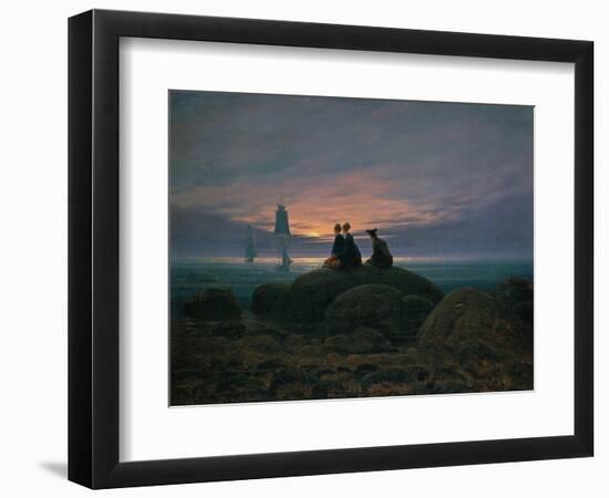 Moon Rising over the Sea (See also Image Number 479), 1822-Caspar David Friedrich-Framed Giclee Print