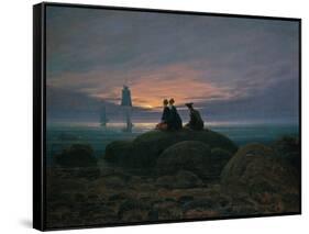 Moon Rising over the Sea (See also Image Number 479), 1822-Caspar David Friedrich-Framed Stretched Canvas