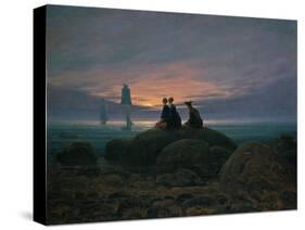 Moon Rising over the Sea (See also Image Number 479), 1822-Caspar David Friedrich-Stretched Canvas