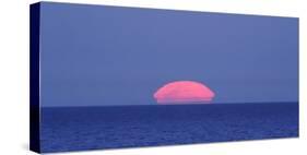 Moon rising over the sea-null-Stretched Canvas