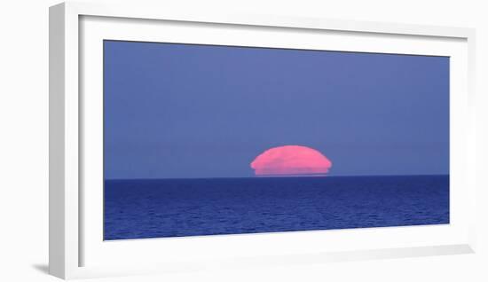 Moon rising over the sea-null-Framed Photographic Print