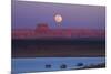 Moon Rising over Tower Butte. Arizona, Lake Powell and Houseboats-David Wall-Mounted Photographic Print