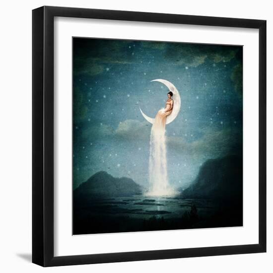 Moon River Lady-Paula Belle Flores-Framed Art Print