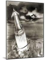 Moon Rocket Launch, 1950s Artwork-Detlev Van Ravenswaay-Mounted Photographic Print