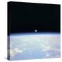 Moon Set and Earth Horizon Taken from Space Shuttle Discovery, July 14, 1995-null-Stretched Canvas