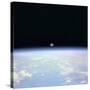 Moon Set and Earth Horizon Taken from Space Shuttle Discovery, July 14, 1995-null-Stretched Canvas