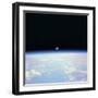 Moon Set and Earth Horizon Taken from Space Shuttle Discovery, July 14, 1995-null-Framed Photo