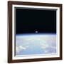 Moon Set and Earth Horizon Taken from Space Shuttle Discovery, July 14, 1995-null-Framed Photo