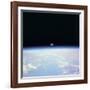 Moon Set and Earth Horizon Taken from Space Shuttle Discovery, July 14, 1995-null-Framed Photo