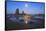 Moon Set over Neadles, Canon Beach, Oregon Coast, Pacific Northwest-Craig Tuttle-Framed Stretched Canvas