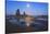 Moon Set over Neadles, Canon Beach, Oregon Coast, Pacific Northwest-Craig Tuttle-Stretched Canvas