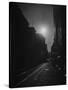 Moon Shining Brightly over a Darkened Geary Street During a Wartime Blackout-null-Stretched Canvas