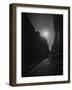 Moon Shining Brightly over a Darkened Geary Street During a Wartime Blackout-null-Framed Photographic Print